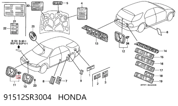  91512SR3004 Honda