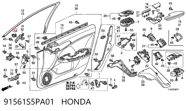  91561S5PA01 Honda