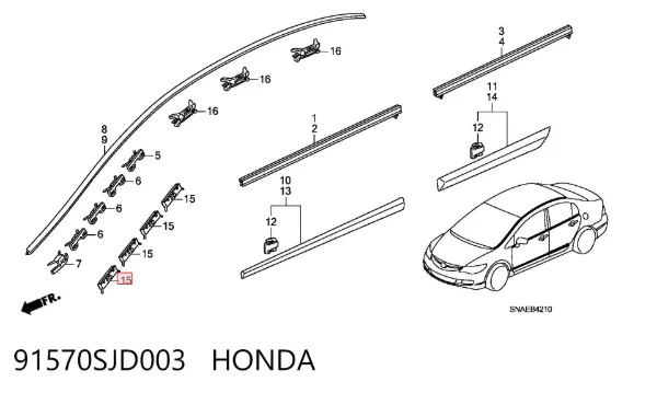 Лобове скло 91570SJD003 Honda