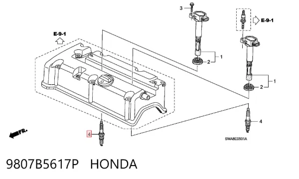 Свічки запалювання 9807B5617P Honda