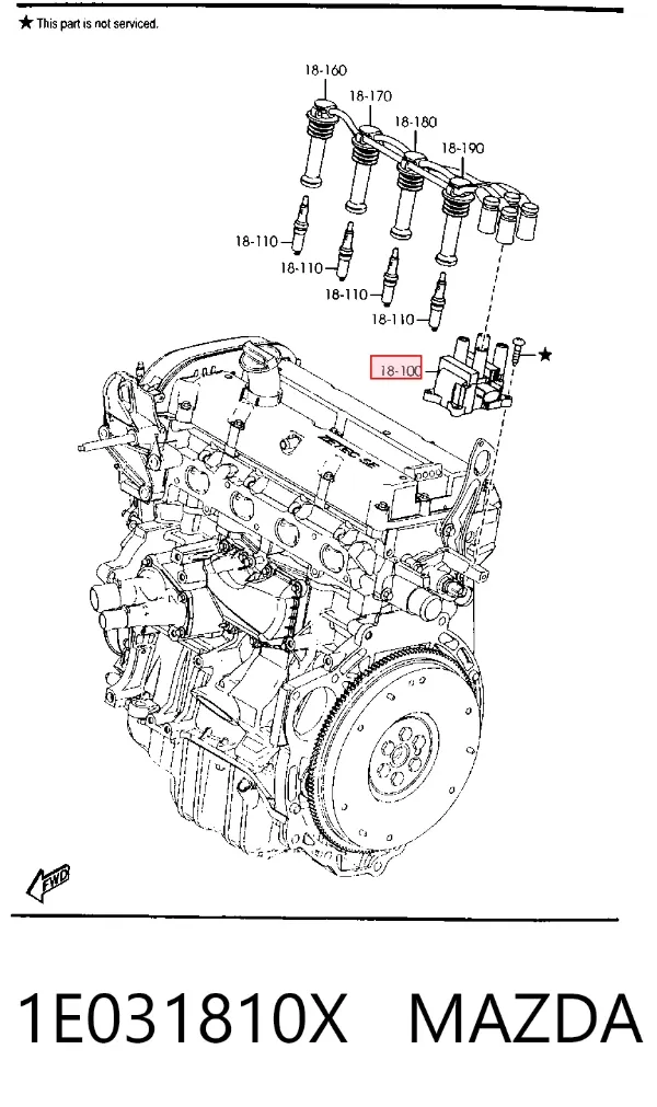 Котушка запалювання 1E031810X Mazda