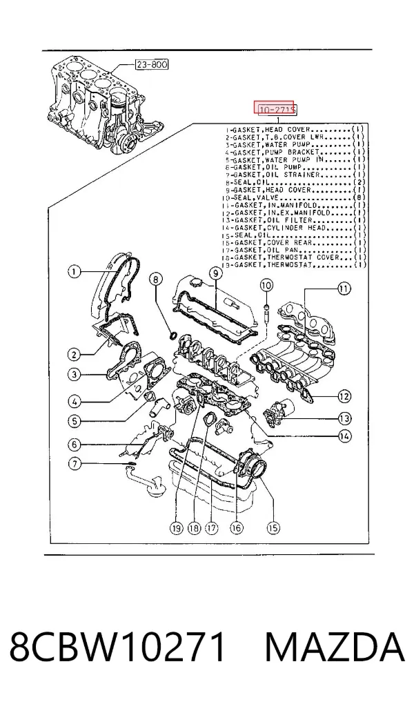 Комплект прокладок 8ABN10271 NIPPON MOTORS