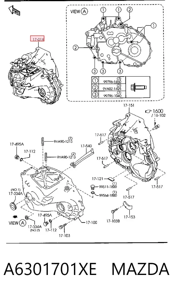 Коробка передач A6301701XE Mazda