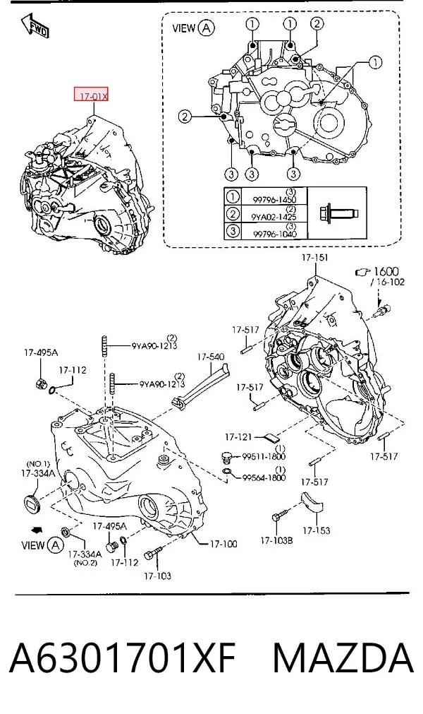 Коробка передач A6301701XF Mazda