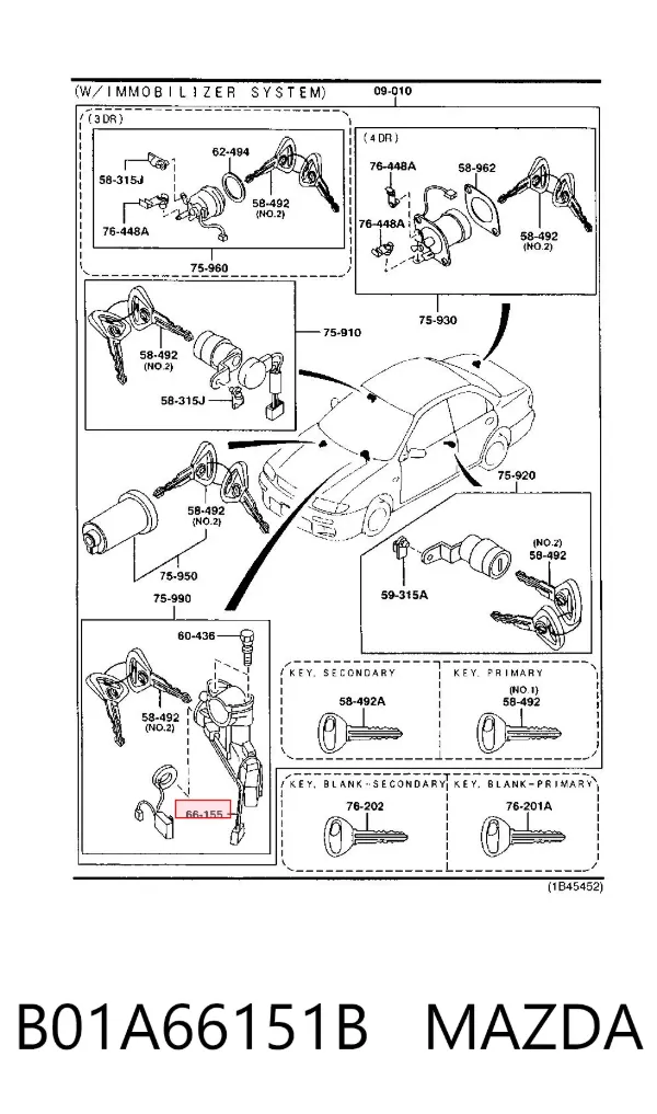 Контактна група B01A66151B Mazda