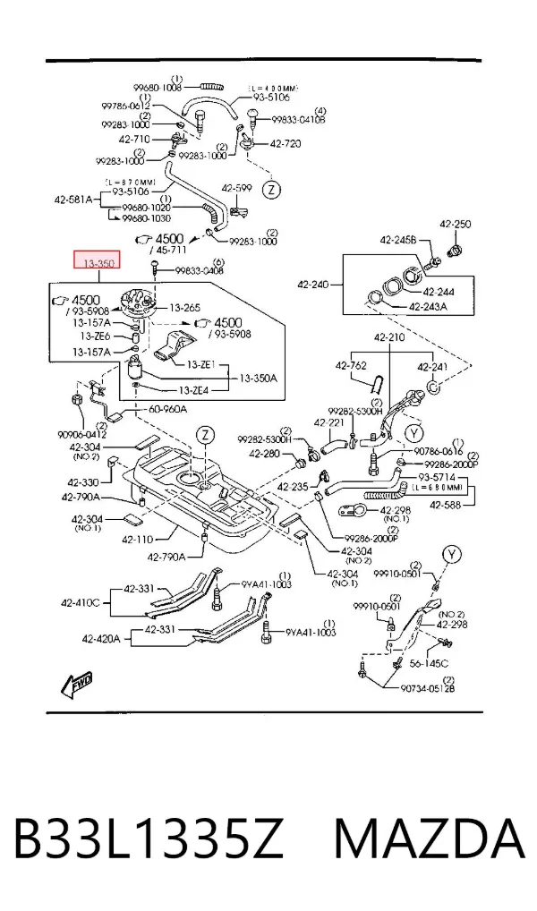 Бензонасос B33L1335Z Mazda