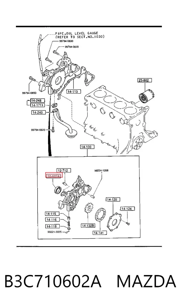 Сальник коленвалу B3C710602A Mazda