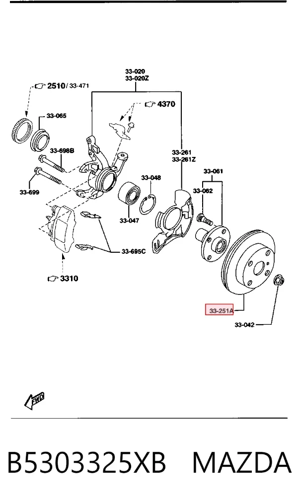 Гальмівні диски передні B5303325XB Mazda