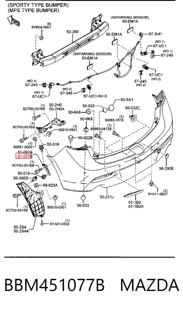  BBM451077B Mazda