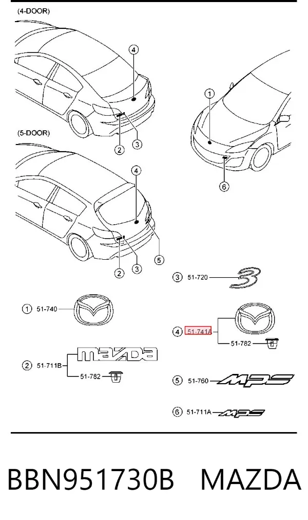  BBN951730B Mazda