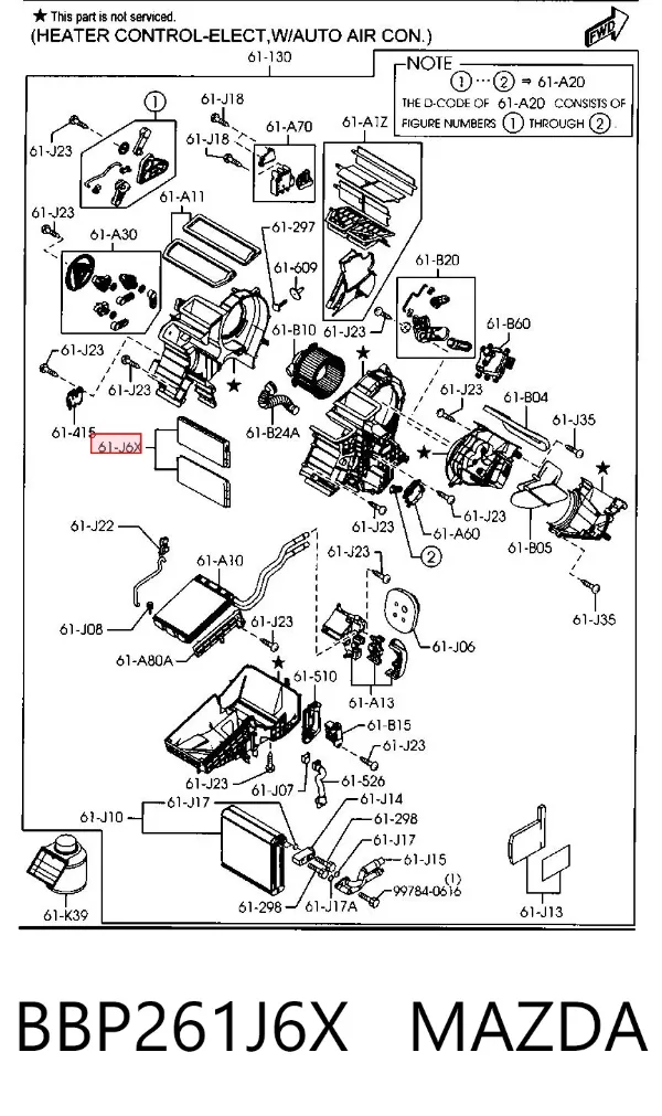 Фільтр салону BBP261J6X Mazda