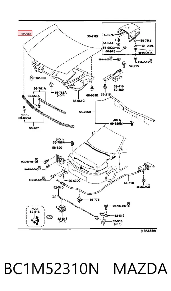 Капот BC1M52310N Mazda
