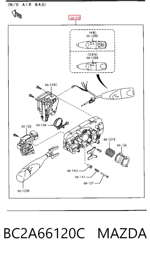 Підрульовий перемикач BC2A66120C Mazda