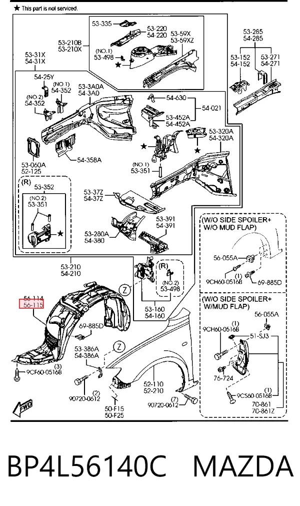 Підкрилок передній лівий Mazda 3 BK12