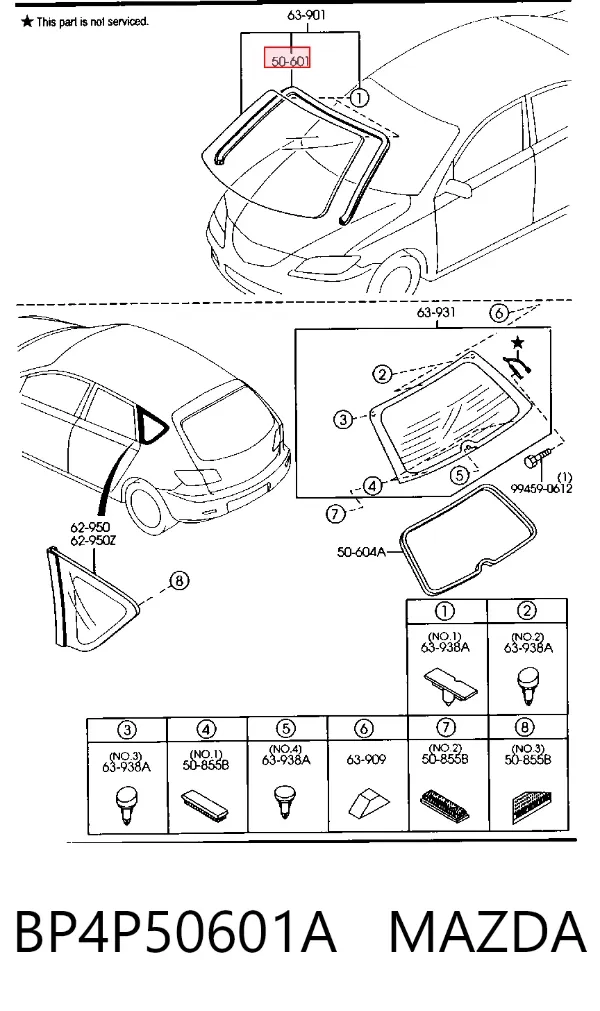 Накладка лобового скла Mazda 3 BK12