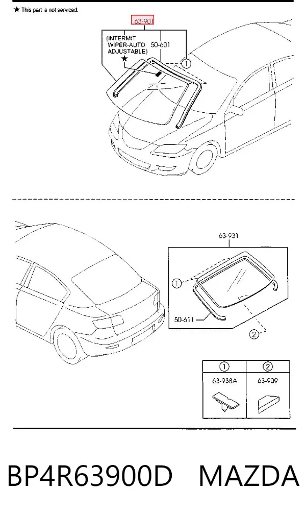 Лобове скло BP4R63900D Mazda