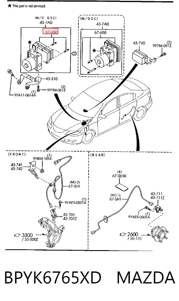 Модуль керування (ЕБУ) АБС (ABS) BPYK6765XD Mazda