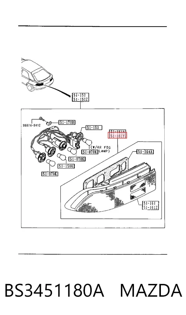 Лівий стоп BS3451180A Mazda