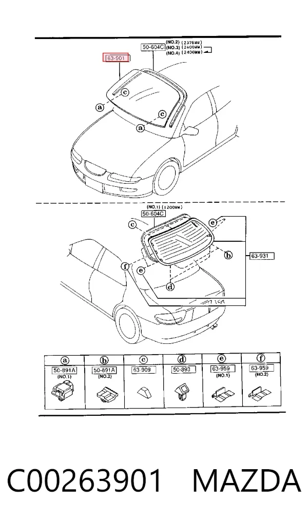 Лобове скло Mazda Xedos 6