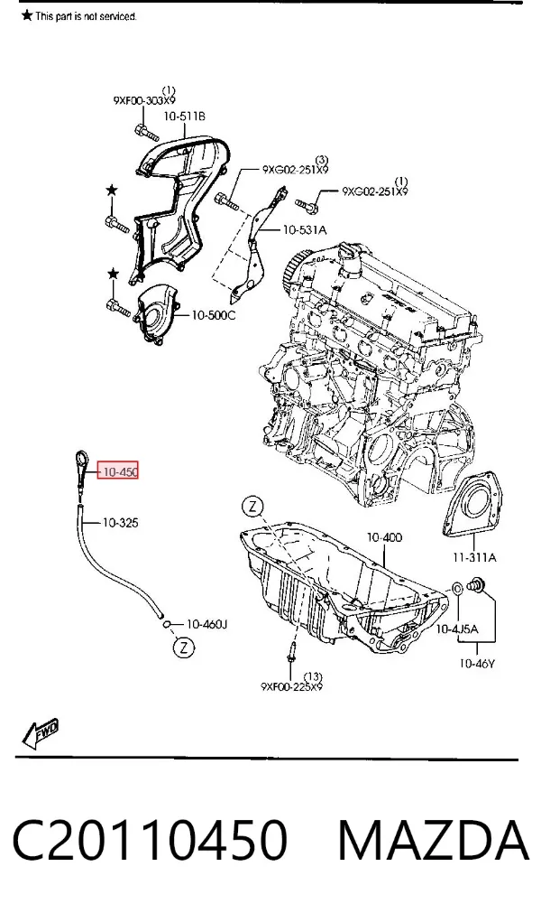 Масляний щуп C20110450 Mazda