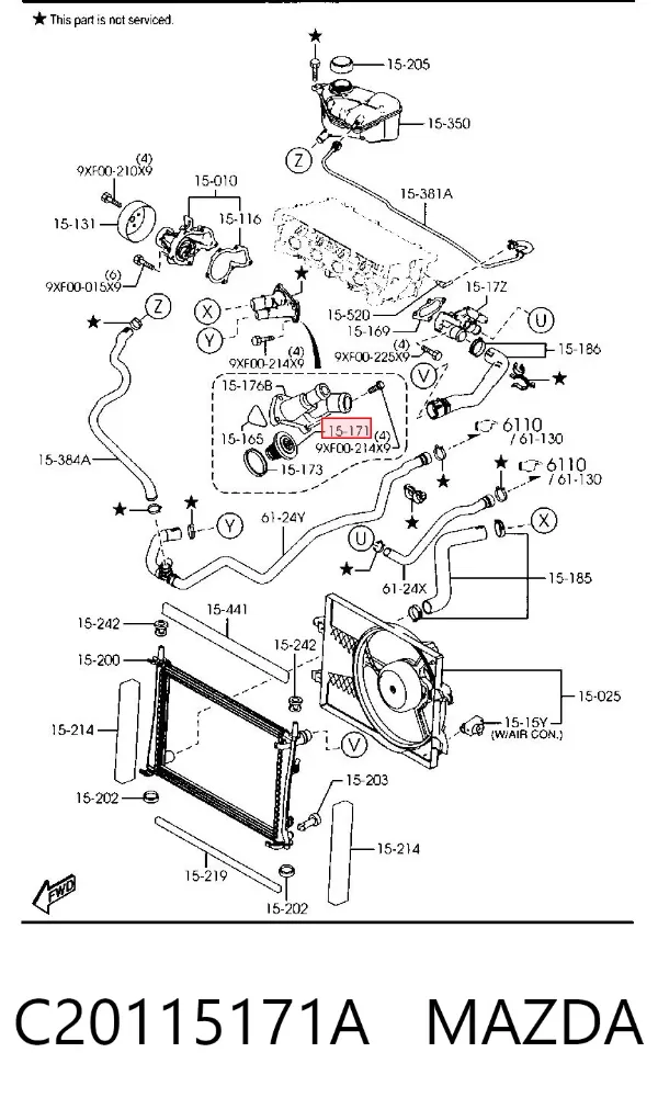 Термостат C20115171A Mazda