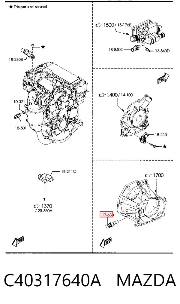 Датчик заднього ходу C40317640A Mazda