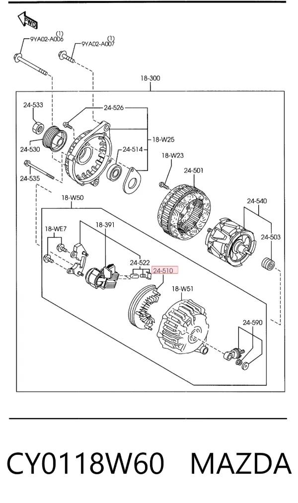Діодний міст CY0118W60 Mazda