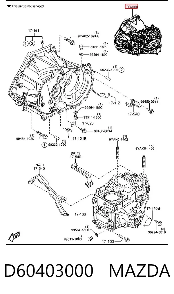 Коробка передач D60403000 Mazda