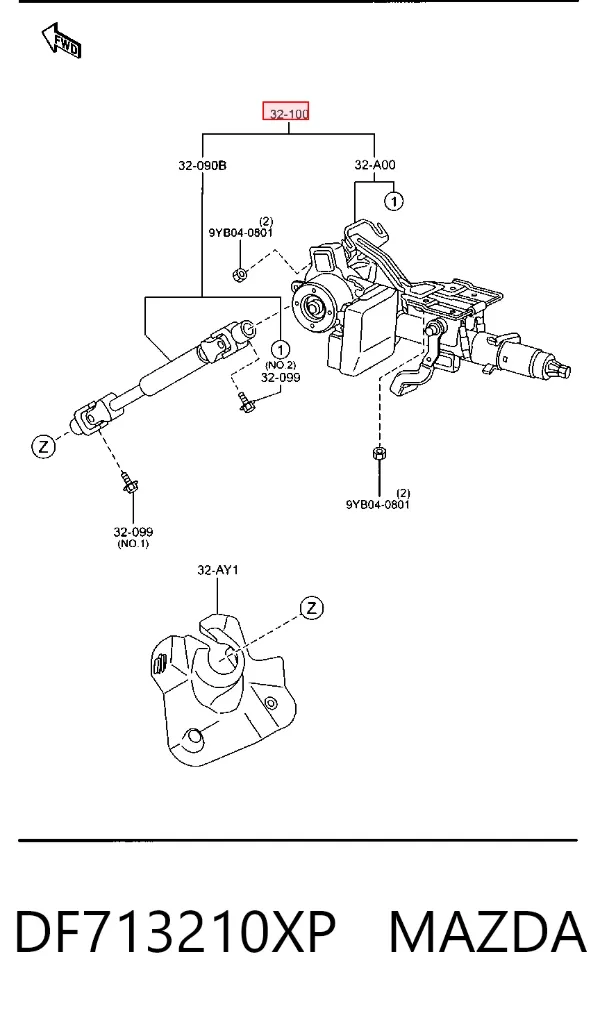 Рульова колонка DF713210XP Mazda
