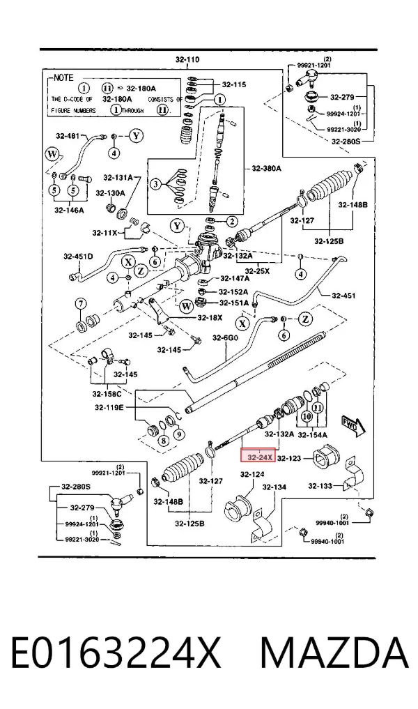 Рульова тяга E0163224X Mazda
