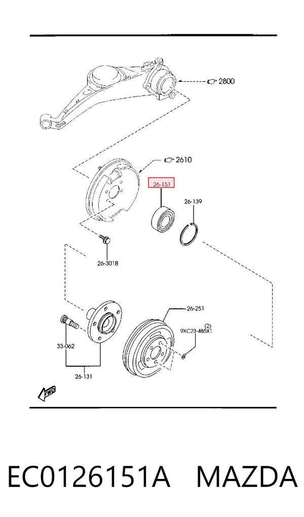 Підшипник задньої ступиці EC0126151A Mazda