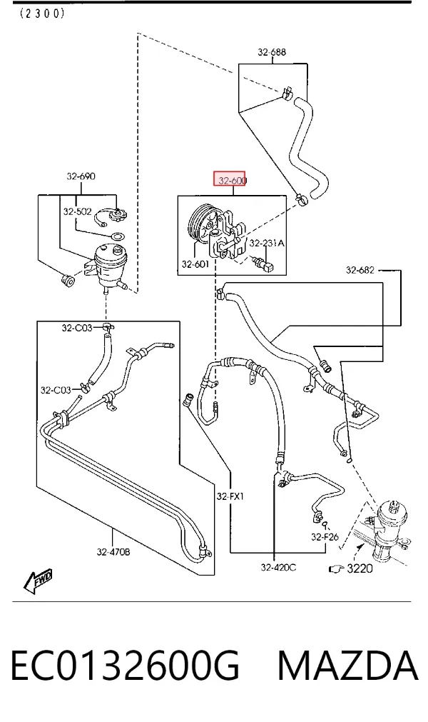 Насос ГУР EC0132600G Mazda