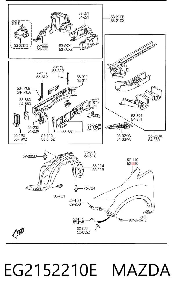 Крило переднє ліве EG2152210E Mazda