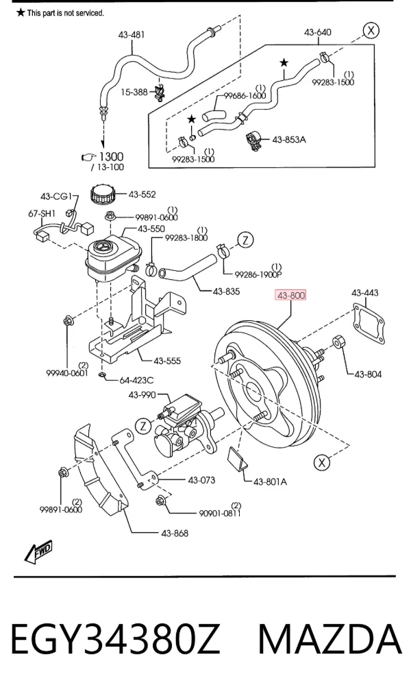 Підсилювач гальм EGY34380Z Mazda