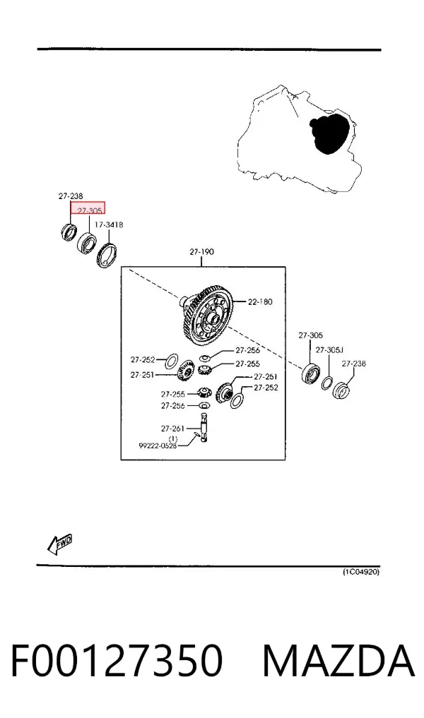 Підшипник ступиці F00127350 Mazda