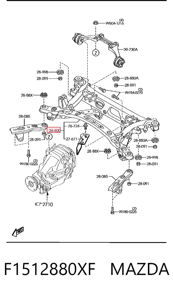 Балка задня F1512880XF Mazda