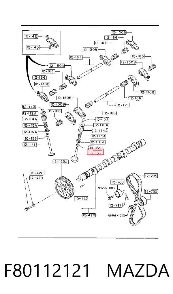 Клапан випускний F80112121 Mazda