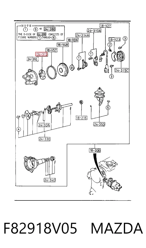 Бігунок (ротор) розподільника запалювання F82918V05 Mazda