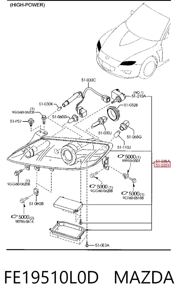 Фара ліва Mazda RX-8 SE