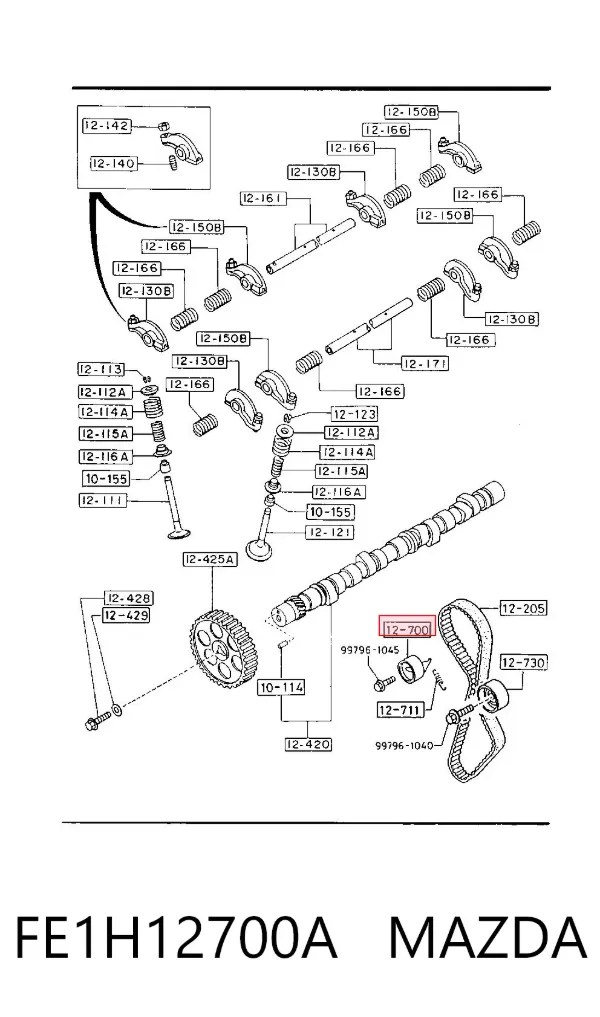 Ролик натягувача ременя ГРМ FE1H12700A Mazda