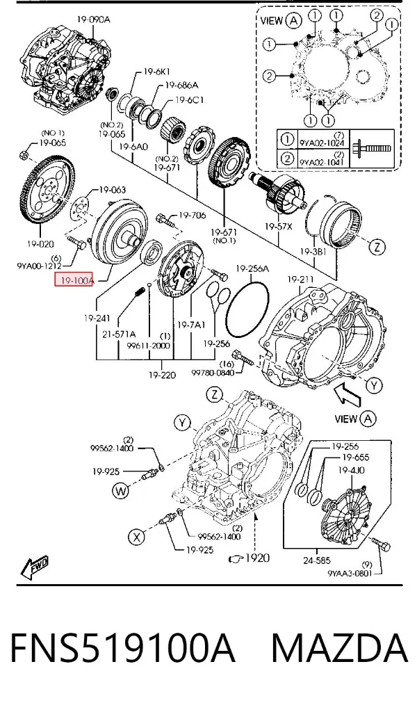 Гідротрансформатор АКПП FNS519100A Mazda