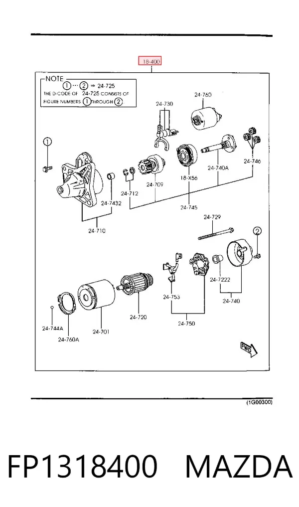 Стартер FP1318400 Mazda