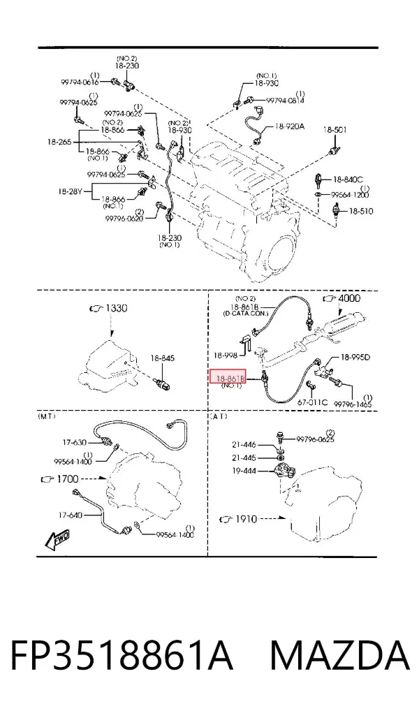 Лямбда-зонд FP3518861A Mazda