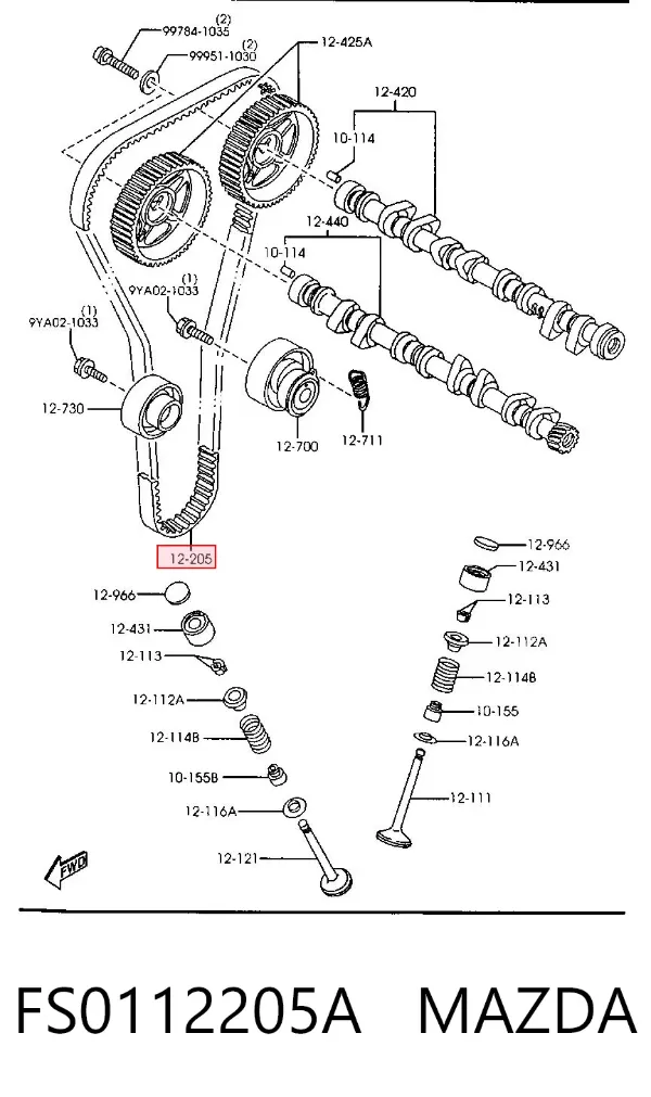 Ремінь ГРМ FS0112205A Mazda