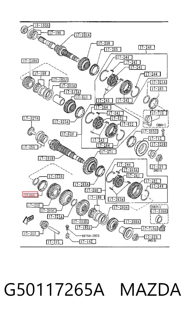 Кільце синхронізатора G50117265A Mazda