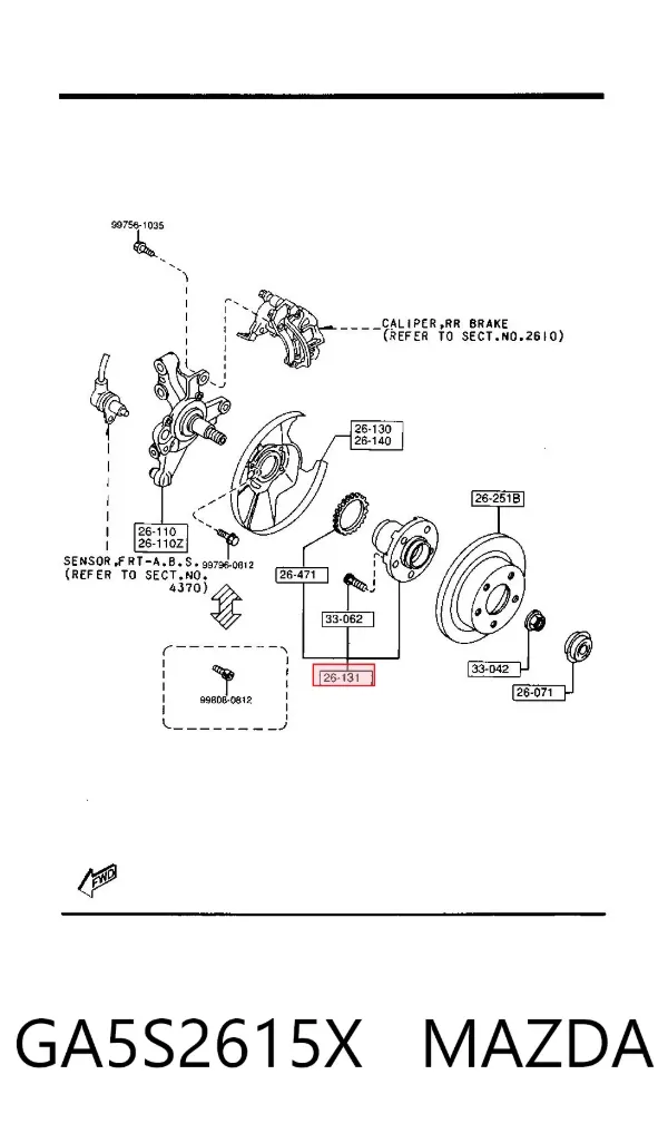Задня маточина GA5S2615X Mazda