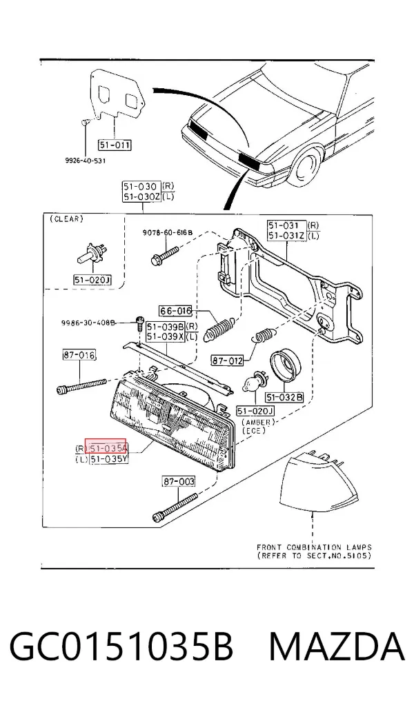 Фара права GC0151035B Mazda