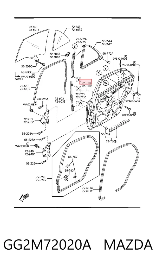 Двері задні, праві Mazda 626 V