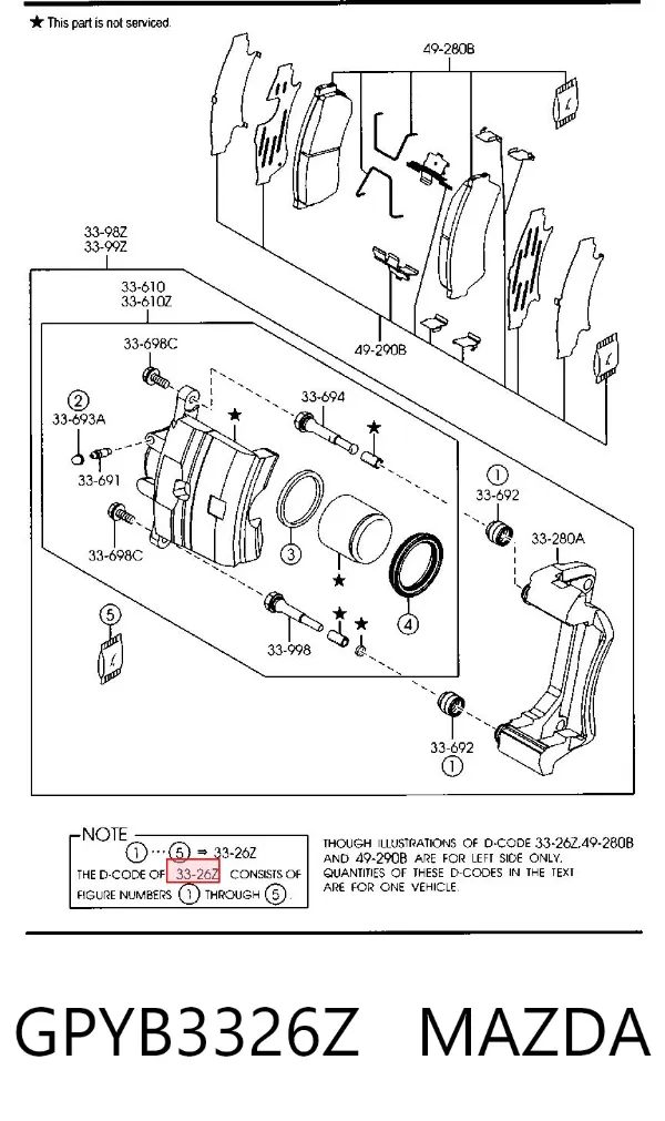 Ремкомплект переднього супорту GPYB3326Z Mazda