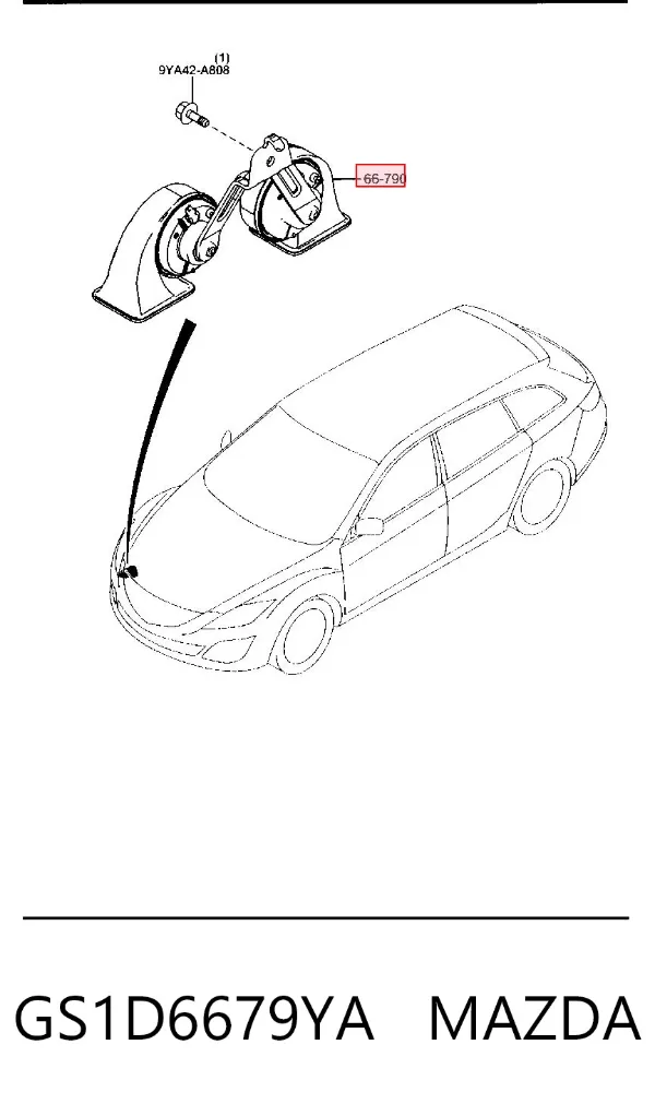Сигнал звуковий (клаксон) GS1D6679YA Mazda